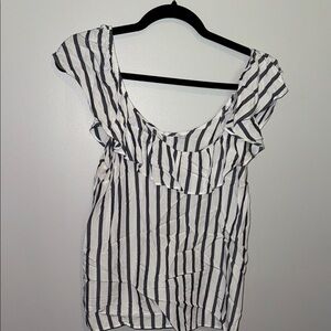 Striped Ruffle Women's Top